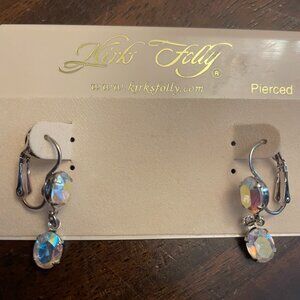 Kirk's Folly Silver tone/Rhinestone lever back earrings